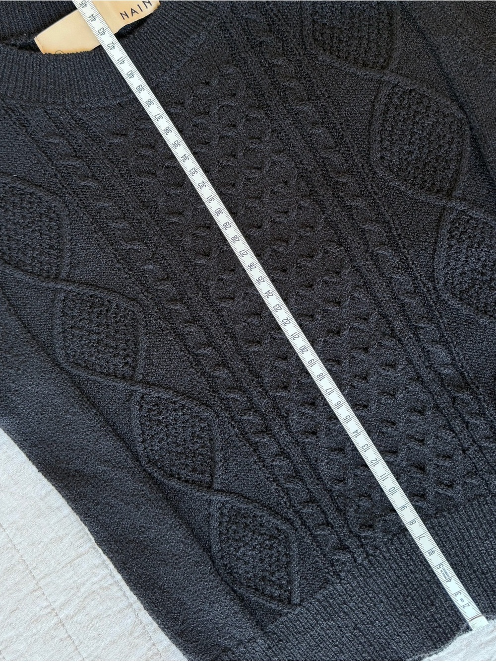NAIN Black Cable Knit Short Sleeve Sweater - Picture 6 of 6